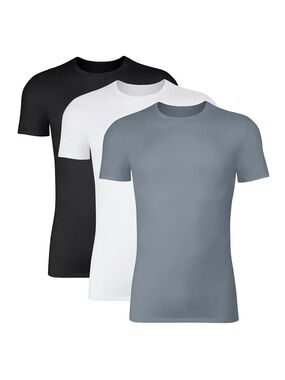3-Pack Hanes Originals SuperSoft Men’s Crew Neck T-Shirts - Black, White, Gray